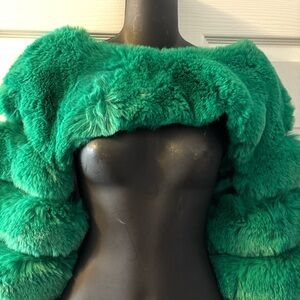 Emerald Green Plush Teddy Jacket